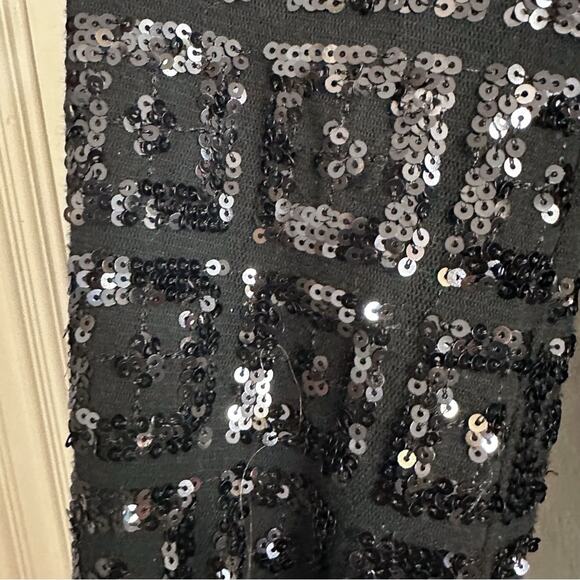 Tory Burch Sequin Sleeve  Black Dress Sheath MEDIUM Designer Cocktail Party - Picture 6 of 16